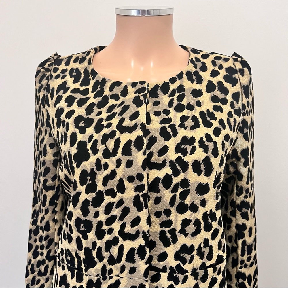 Warehouse Leopard Print Jacket Elegant Snap Front… - image 3
